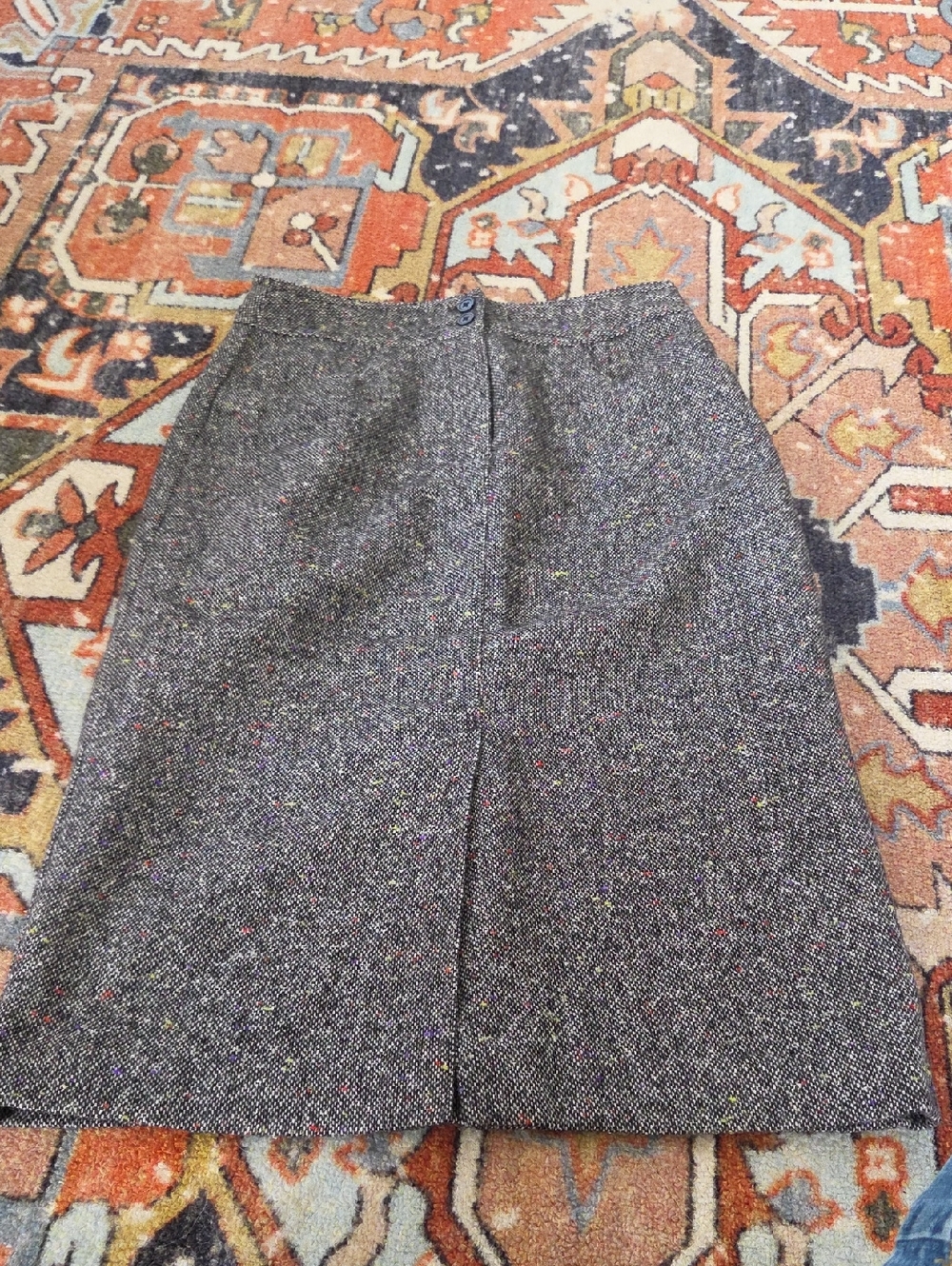 Talbots Charcoal Tweed Pencil Skirt with Multicolor Flecks